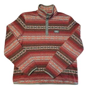L.L.Bean Men’s Sweater Fleece Snap-Neck Pullover Southwestern Print Size L